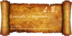 Lestyán Benedek névjegykártya