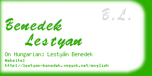 benedek lestyan business card