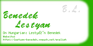 benedek lestyan business card